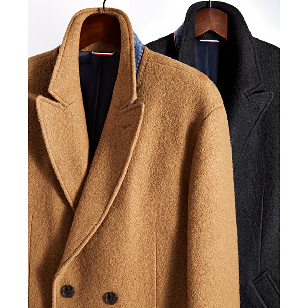 타미힐피거 Tommy Hilfiger Mens Modern-Fit Solid Double-Breasted 오버코트 Overcoat 16015215