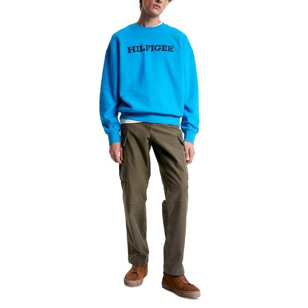 타미힐피거 Tommy Hilfiger Mens Embroidered Monotype Logo Fleece Sweatshirt 16559961