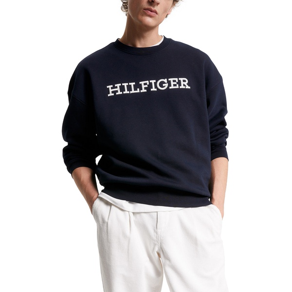 타미힐피거 Tommy Hilfiger Mens Embroidered Monotype Logo Fleece Sweatshirt 16559961