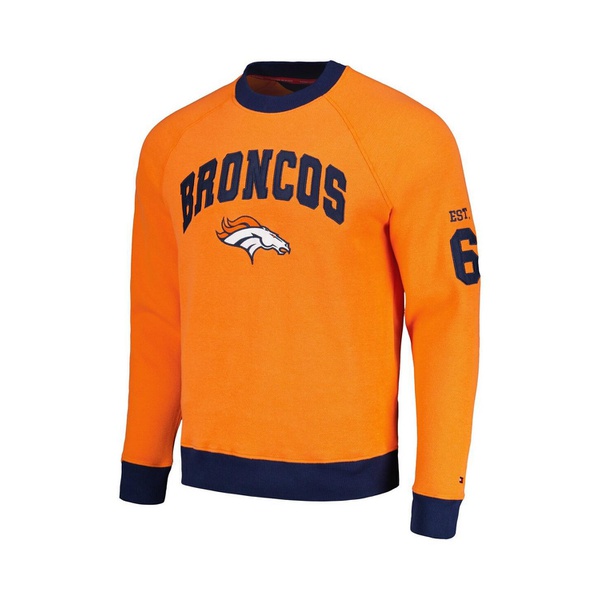 타미힐피거 Tommy Hilfiger Mens Orange Denver Broncos Reese Raglan Tri-Blend Pullover Sweatshirt 17747237
