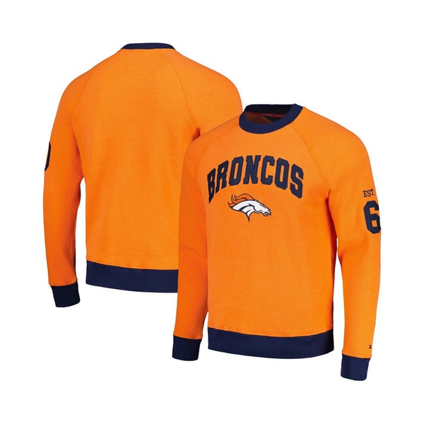 타미힐피거 Tommy Hilfiger Mens Orange Denver Broncos Reese Raglan Tri-Blend Pullover Sweatshirt 17747237