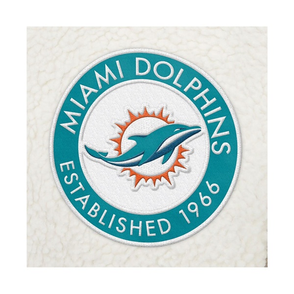타미힐피거 Tommy Hilfiger Mens Cream Miami Dolphins Jordan Sherpa Quarter-Zip Sweatshirt 17586757