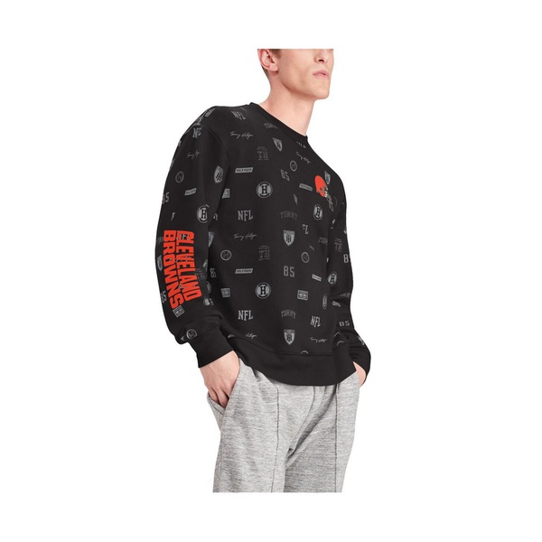 타미힐피거 Tommy Hilfiger Mens Black Cleveland Browns Reid Graphic Pullover Sweatshirt 13536079