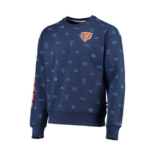 타미힐피거 Tommy Hilfiger Mens Navy Chicago Bears Reid Graphic Pullover Sweatshirt 14675816