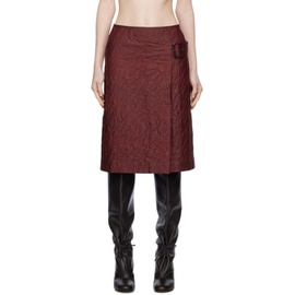 UMBER POSTPAST Brown Garment-Dyed Midi Skirt 232731F092008