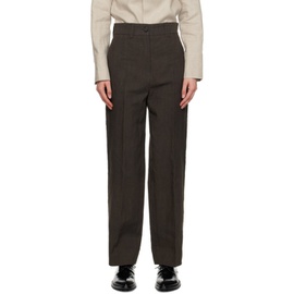 UMBER POSTPAST Brown Garment-Dyed Trousers 231731F087023
