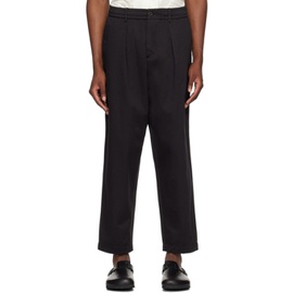 Universal Works Black Pleated Trousers 242674M191003