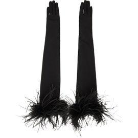 VAILLANT SSENSE Exclusive Black Feather Long Gloves 222981F012002
