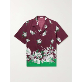 발렌티노 VALENTINO GARAVANI Camp-Collar Floral-Print Cotton-Poplin Shirt 33258524072933916