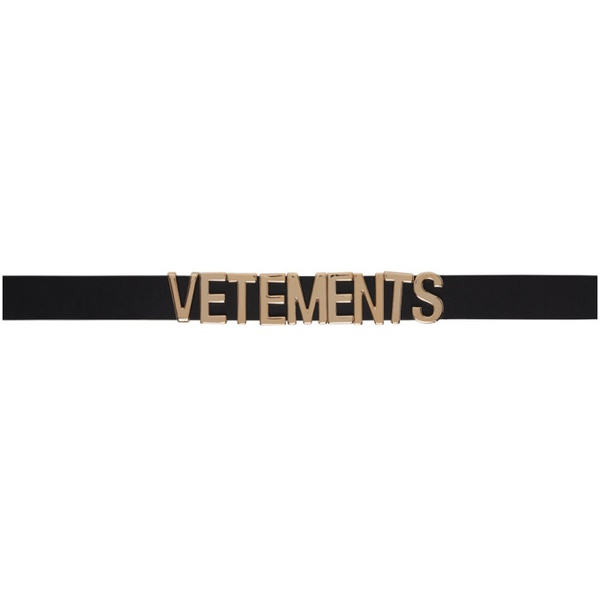  베트멍 VETEMENTS Black Iconic Logo Belt 241669F001000