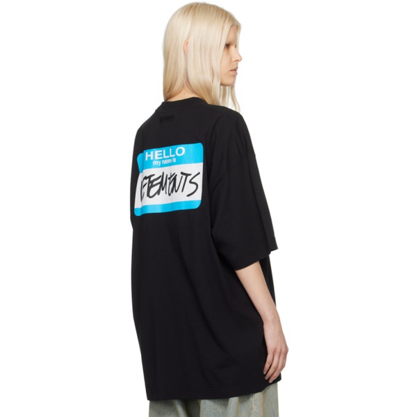  Black My Name Is 베트멍 Vetements T-Shirt 241669F110024
