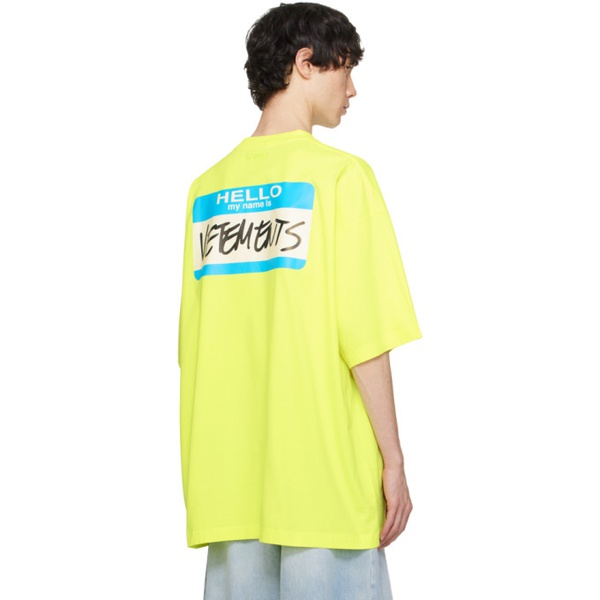  Yellow My Name Is 베트멍 Vetements T-Shirt 241669M213010
