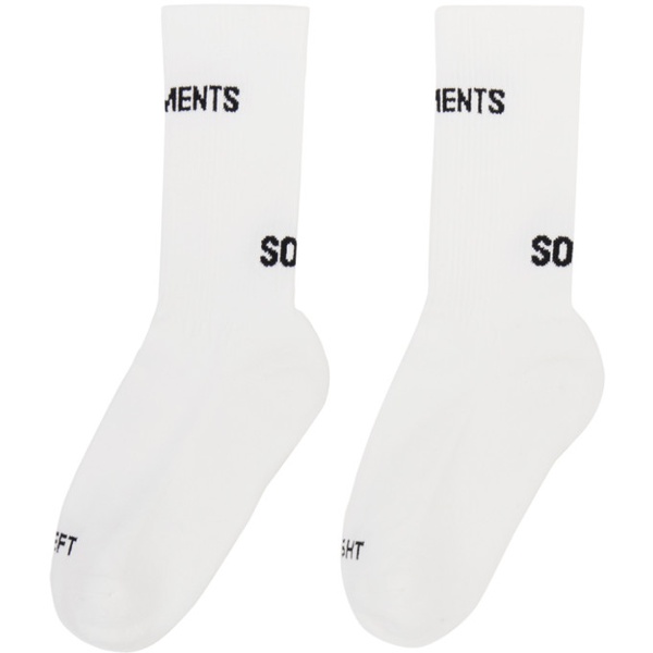  베트멍 VETEMENTS White Logo Socks 241669M220004