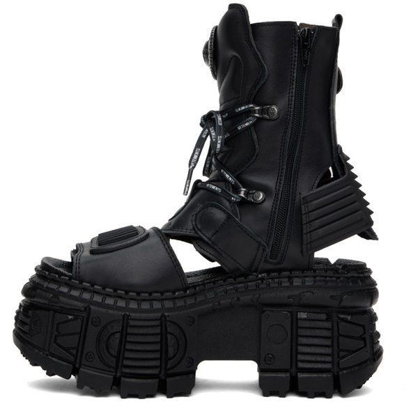  베트멍 VETEMENTS Black New Rock 에디트 Edition Leather Boots 241669F113006