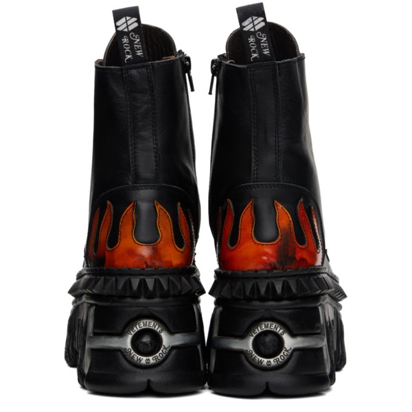  베트멍 VETEMENTS Black New Rock 에디트 Edition Flame Combat Boots 241669M255002