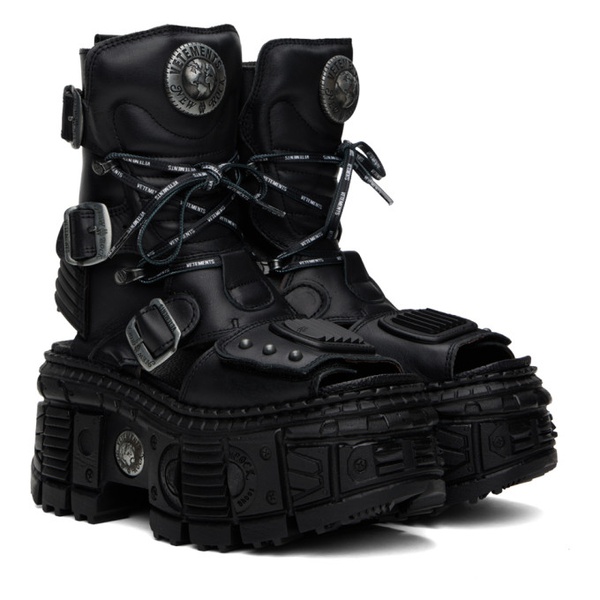 베트멍 VETEMENTS Black New Rock 에디트 Edition Leather Boots 241669M255000