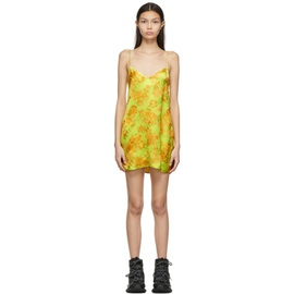베트멍 VETEMENTS Yellow Acid Flower Slip Dress 221669F052007