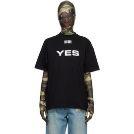 VTMNTS Black Yes/No T-Shirt 231254F110008