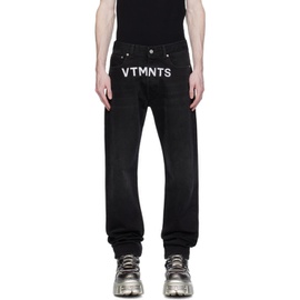 VTMNTS Black Embroidered Jeans 241254M186011