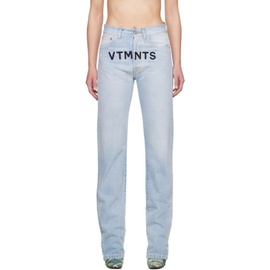 VTMNTS Blue Embroidered Jeans 241254F069003