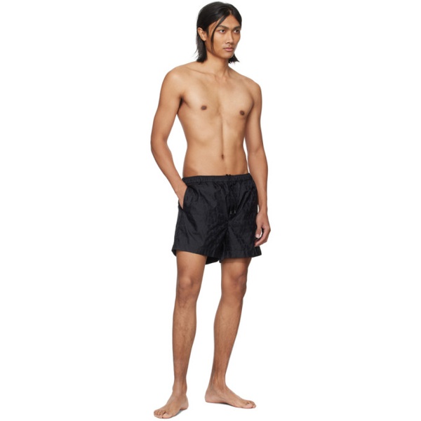 발렌티노 발렌티노 Valentino Black Toile Iconographe Swim Shorts 241476M193001