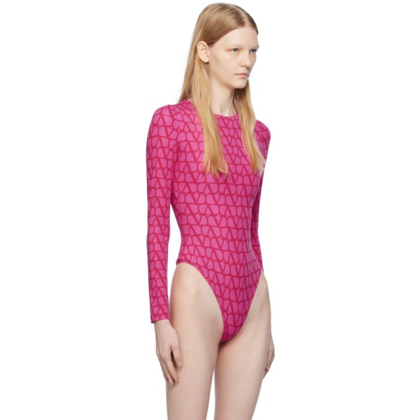 발렌티노 발렌티노 Valentino Pink Toile Iconographe Bodysuit 232476F358003