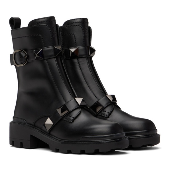  발렌티노 Valentino Garavani Black Roman Stud Boots 232807F113003