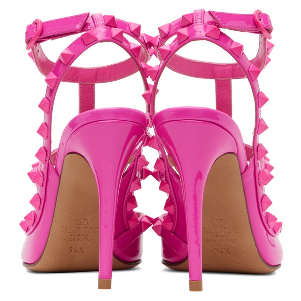 발렌티노 Valentino Garavani Pink Rockstud Heeled Sandals 232807F122016