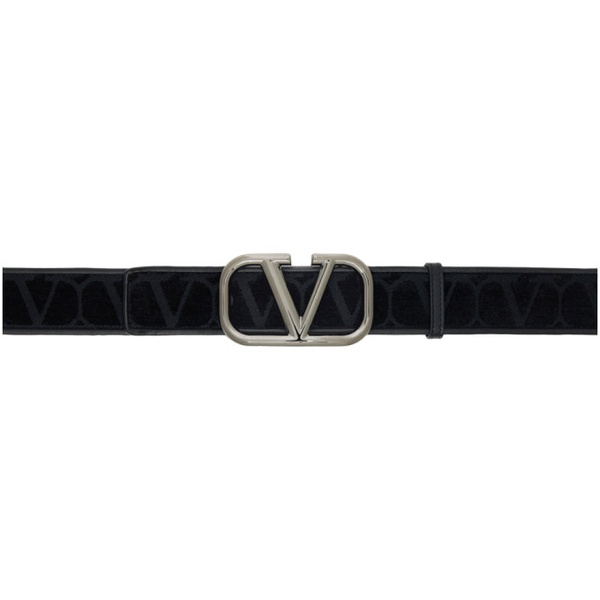  발렌티노 Valentino Garavani Black Toile Iconographe Belt 232807M131017