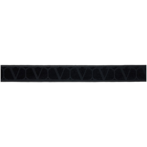  발렌티노 Valentino Garavani Black Toile Iconographe Belt 232807M131017