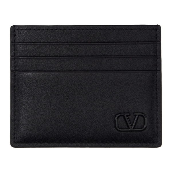  발렌티노 Valentino Garavani Black Mini VLogo Signature Card Holder 241807M163013