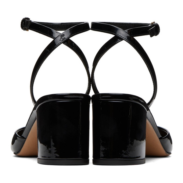  발렌티노 Valentino Garavani Black One Stud Patent Leather Heels 241807F122008
