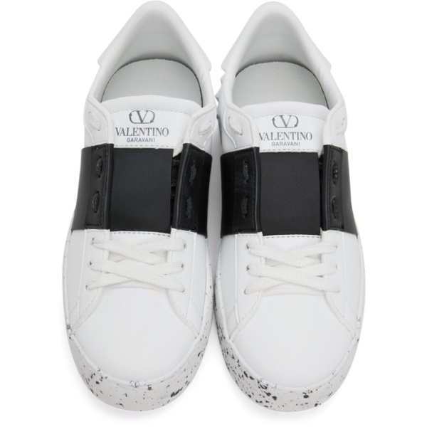  발렌티노 Valentino Garavani White & Black Open For A Change Sneakers 221807F128003