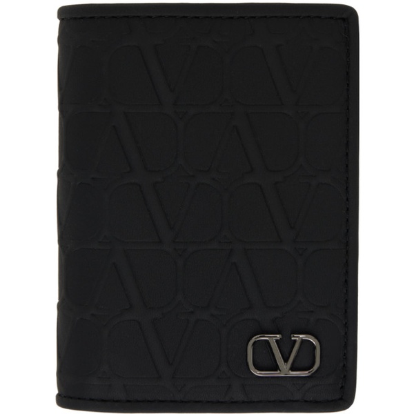  발렌티노 Valentino Garavani Black Embossed Card Holder 241807M163004