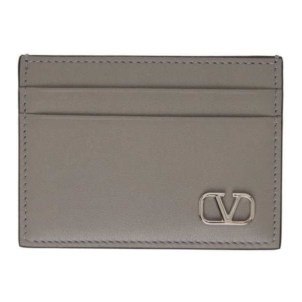  발렌티노 Valentino Garavani Gray VLogo Signature Card Holder 241807M163022
