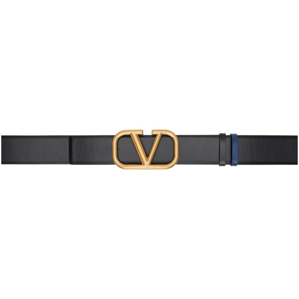  발렌티노 Valentino Garavani Black & Blue VLogo Signature Reversible Belt 241807M131018