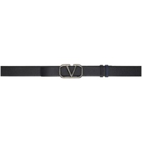 발렌티노 Valentino Garavani Black & Navy VLogo Signature Reversible Belt 241807M131013