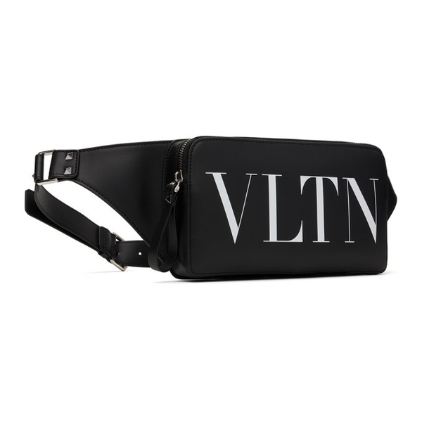  발렌티노 Valentino Garavani Black Leather VLTN Belt Bag 241807M171002