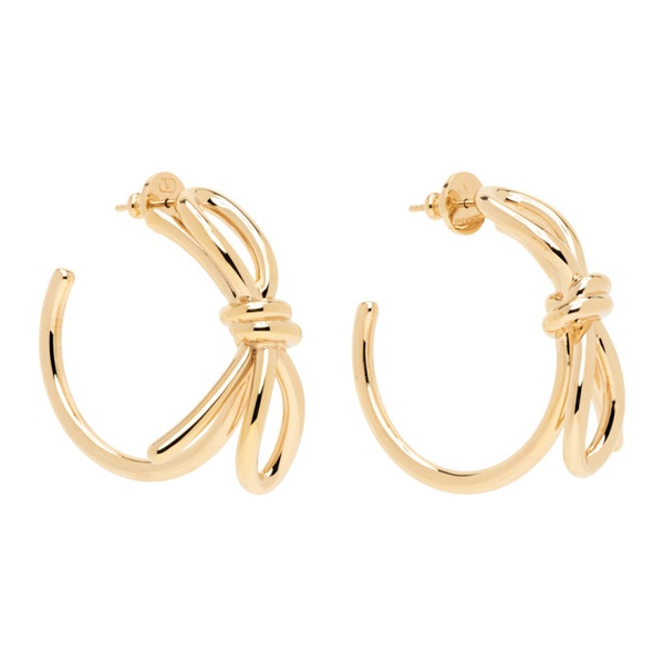  발렌티노 Valentino Garavani Gold Bow Scoobies Earrings 241807F024001