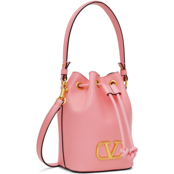  발렌티노 Valentino Garavani Pink VLogo Signature Mini Bucket Bag 241807F048020