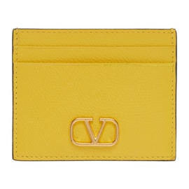 발렌티노 Valentino Garavani Yellow VLogo Card Holder 231807F037003