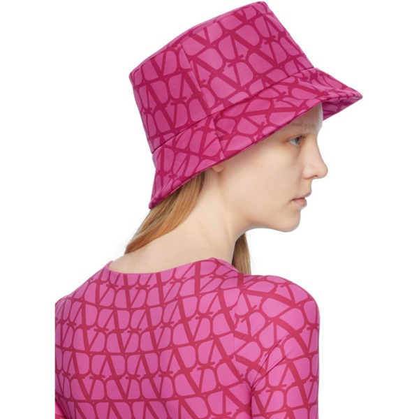  발렌티노 Valentino Garavani Pink Toile Iconographe Bucket Hat 232807F015003
