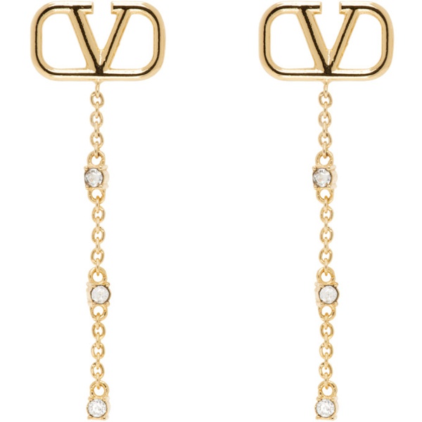  발렌티노 Valentino Garavani Gold VLogo Signature Earrings 241807F022019