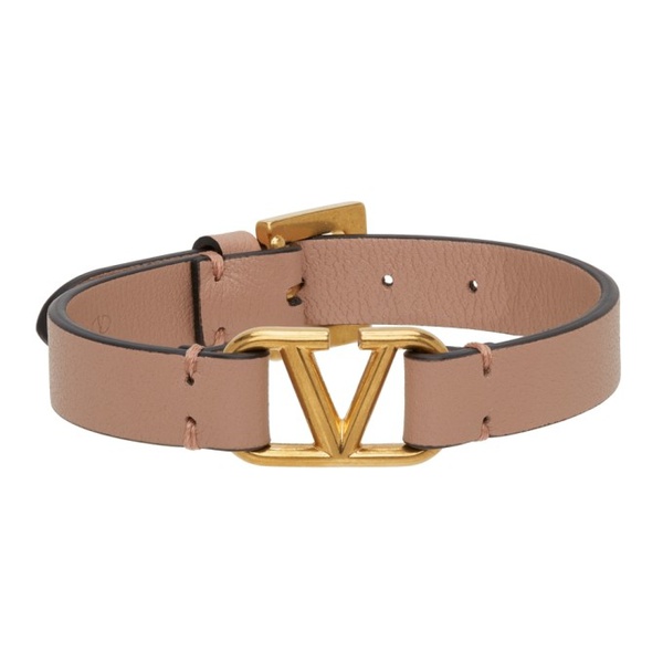  발렌티노 Valentino Garavani Pink Leather VLogo Bracelet 212807F020036