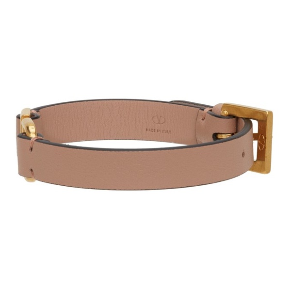  발렌티노 Valentino Garavani Pink Leather VLogo Bracelet 212807F020036