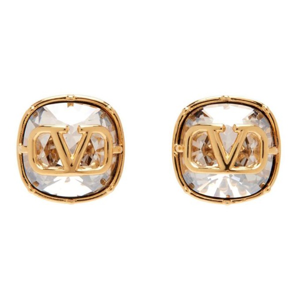  발렌티노 Valentino Garavani Gold VLogo Stud Earrings 222807F022022
