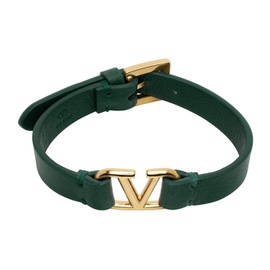 발렌티노 Valentino Garavani Green & Gold VLogo Bracelet 231807M142024