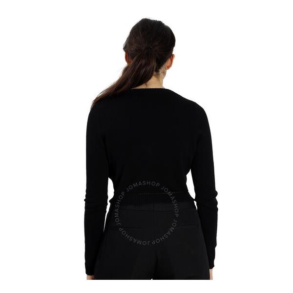 베르사체 베르사체 Versace Ladies Black Safety Pin Cropped Cashmere Cardigan 1004766-1A02717-1B000