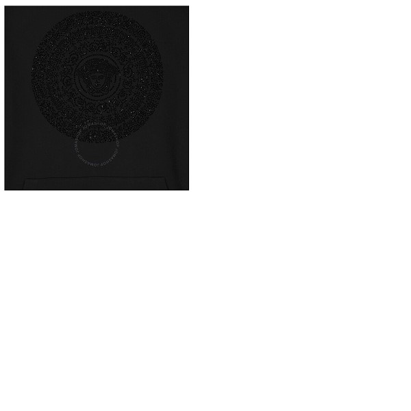 베르사체 베르사체 Versace Mens Black Embellished Medusa-Print Hoodie 1006987-1A04971-1B000
