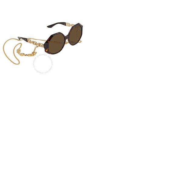 베르사체 베르사체 Versace Dark Brown Geometric Ladies Sunglasses VE4395 534673 59